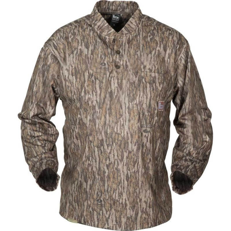 Banded Tec Fleece Henley Shirt in Mossy Oak Bottomland Color